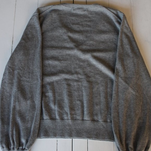 Banana Republic Grey V-Neck Knit Sweater, 100% Cotton - Picture 5 of 6